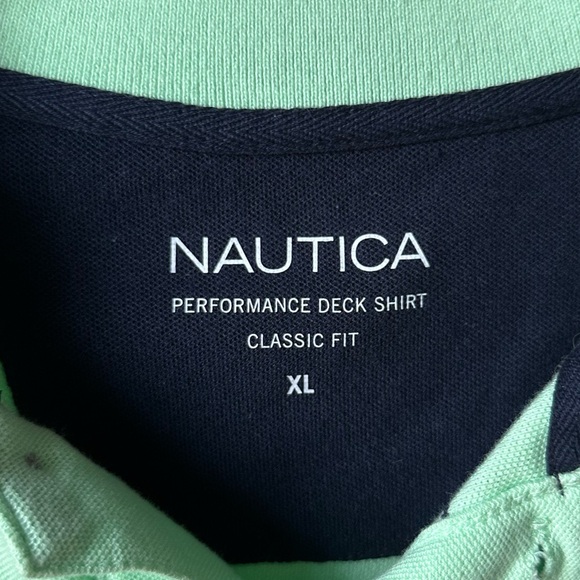 New Nautica green and navy striped polo - Picture 3 of 9